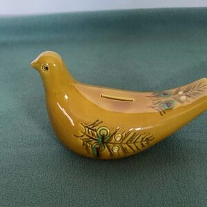 Tonala ceramic Mexican Folk Art hand painted bird/piggy bank.